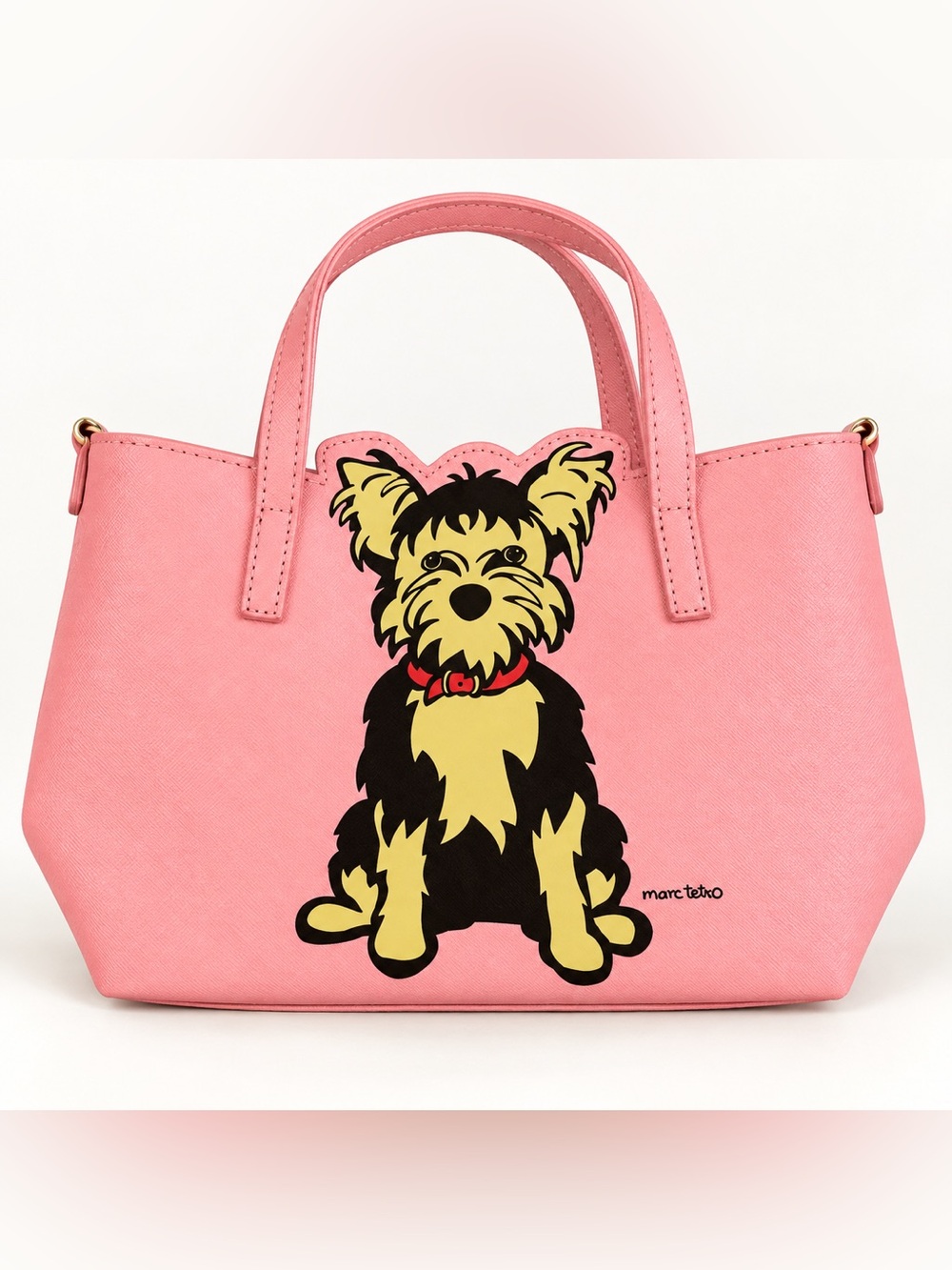 Marc Tetro Pink Yorkie Dog Mini Tote Handbag Purse NWOT